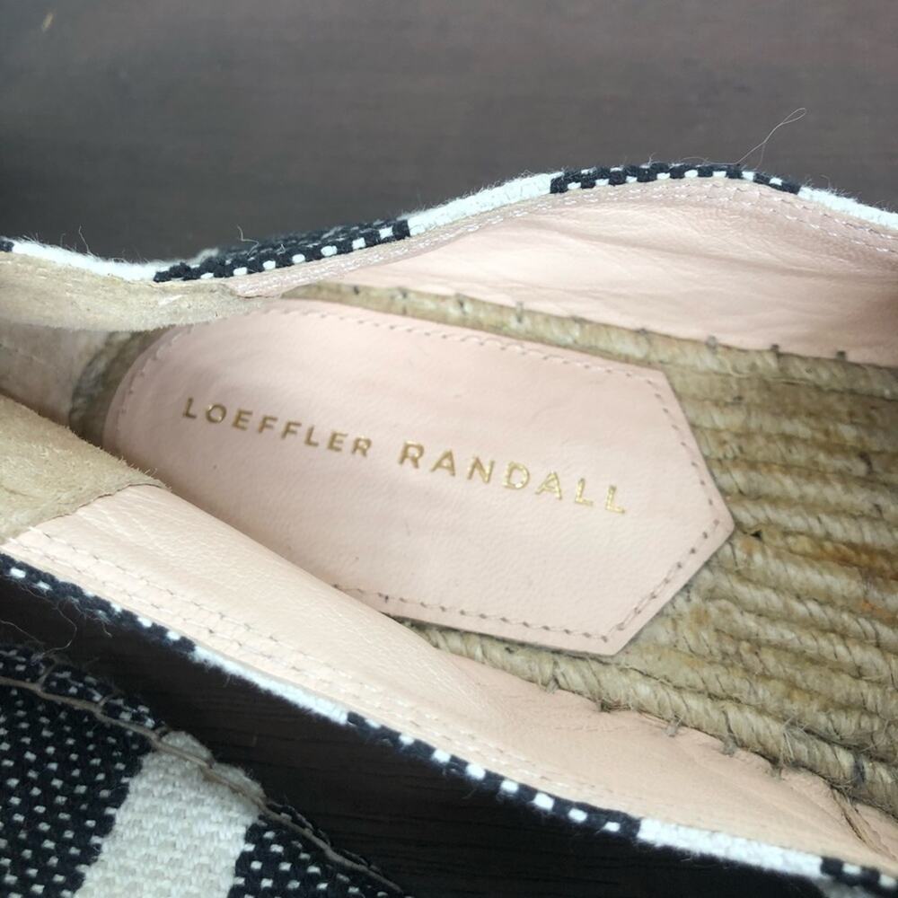 Loeffler Randall Mara Pom Pom Espadrille Slip On Canvas Shoes Women's Size 8B - Picture 9 of 11